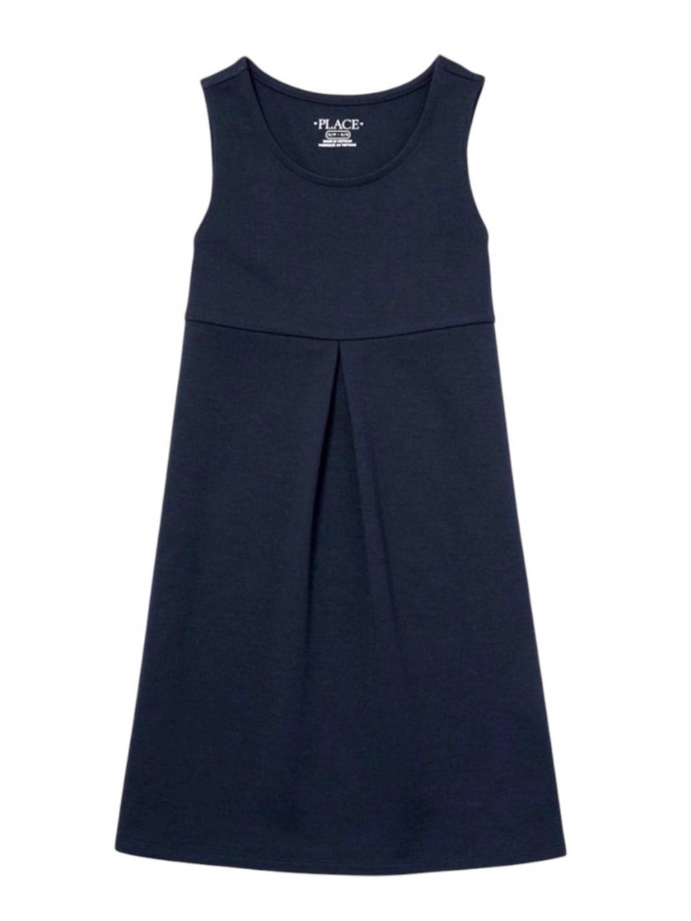 Place Girls' Navy Sleeveless Pleated Casual Dress